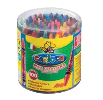 Carioca Pack de 100 Ceras - Colores Brillantes - Lavables - Cuerpo de Ø 8mm - Colores Surtidos