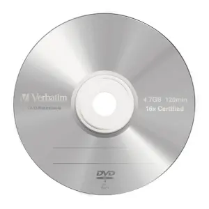 Verbatim DVD-R 4.7GB 16X 5 Pack Jewel Case Superficie Mate Plata