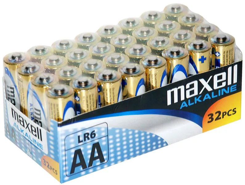Maxell Pack de 32 Pilas Alcalinas LR06 AA 1.5V