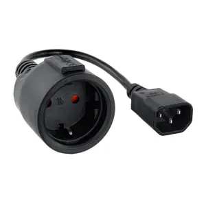 Nanocable Cable Adaptador C14 Macho a CEE7 Hembra 16A 0.25m Negro