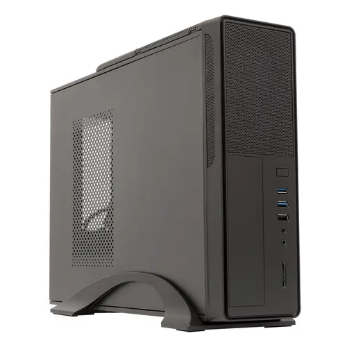 UNYKA Caja MicroATX Slim UK2010 con Fuente SFX 450W, Posición Horizontal/Vertical, Negro