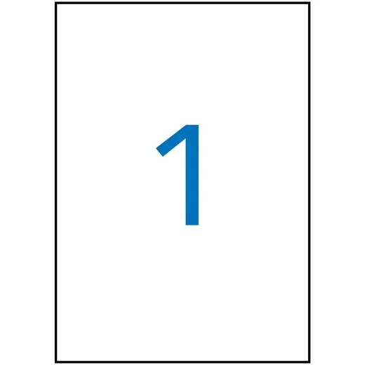 APLI ETIQUETAS ADHESIVAS 210X297MM LÁSER C/RECTOS 1 X 20H POLIÉSTER BLANCO