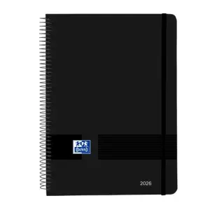 Oxford Agenda Anual Live&Go Espiral A5 128H SV Negro 2026