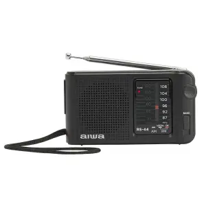 Aiwa RS-44 Radio Analógica Portátil AM/FM con Altavoz Integrado y Jack 3.5mm Negro Vintage