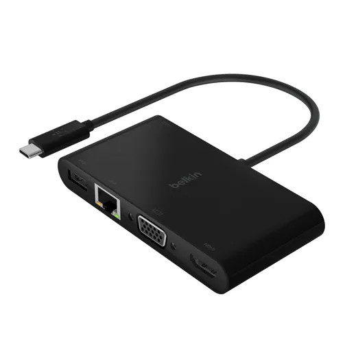 Docking Usb-C Belkin Avc004Btbk A 1X Hdmi 4K 1Xvga 1Xusb-A 3.0 1X1Gb Rj45 1Xusb-C Pd 100W Color Negro