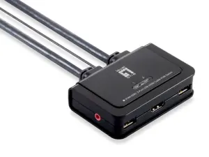 Level One Conmutador Automático HDMI USB con Audio para 1 a 2 CPUs