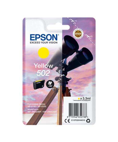Epson 502 Amarillo Cartucho De Tinta Original - C13T02V44010