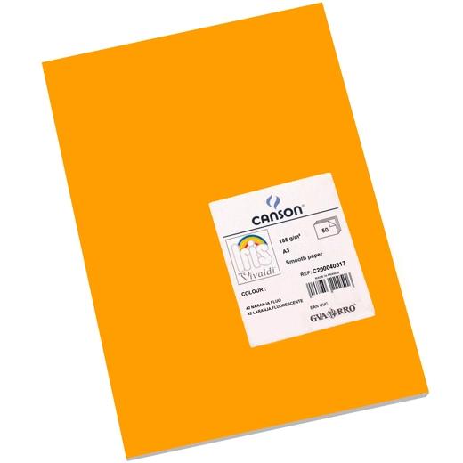 Iris Cartulina 297X420Mm 185Gr Naranja Fluor -50U-