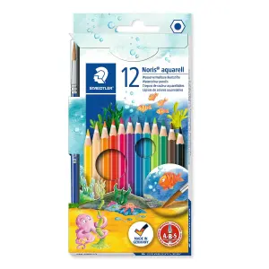 Staedtler Lápices De Colores Noris Aquarell Con Pincel En Estuche 12 Ud