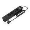 Aisens Regleta 4 Tomas Schuko con 2xUSB-C y 2xUSB-A, 1.4m, Interruptor LED, Power Delivery, Qualcomm 3.0, Negro