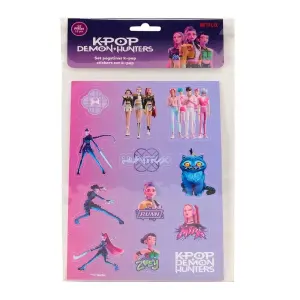 Safta K-Pop Demon Hunters Pack de 12 Pegatinas en Blister - 10.5x14.8cm