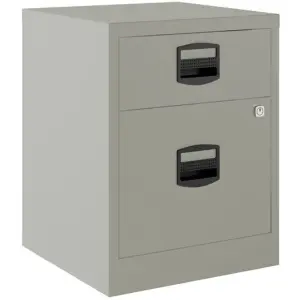 Bisley Cajonera Metálica 1 Cajón Personal + 1 Cajón Archivo A4 Móvil 40cm Gris