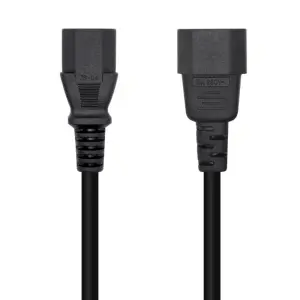 Aisens Cable de Alimentación C13 a C14 de 1.5m 100% Cobre Puro AWG18 Negro
