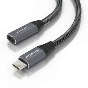Aisens Cable USB 3.2 Gen2x2 Tipo C 20Gbps 8K@30Hz 5A 100W 0.5m Gris
