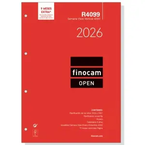 Finocam Recambio Anual Agenda De Anillas Open R4099 4000-210X297mm SVV 2026