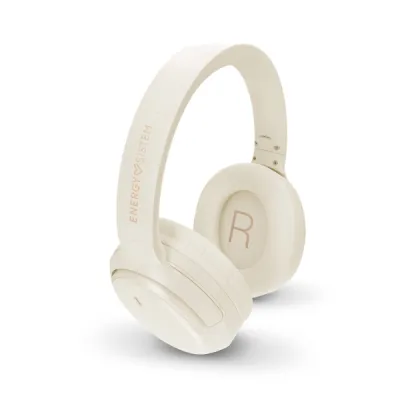 Energy Sistem Auriculares Bluetooth Rizz - Conexión Multipunto - 50h Batería - Deep Bass - Diadema Acolchada - Asistente de Voz - Color Crema