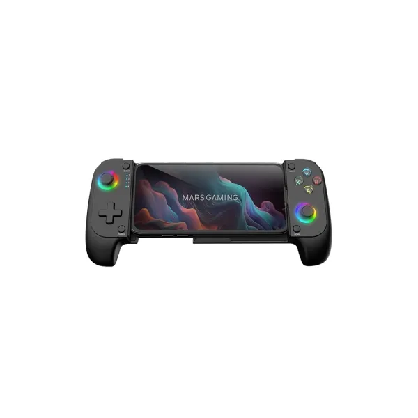 Mars Gaming Gamepad Bluetooth MGPX para Smartphones y Multiplataforma USB-C, 8h Batería, RGB, Negro