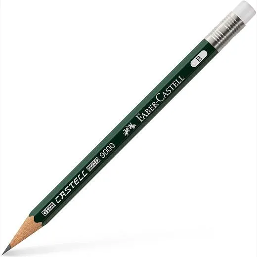 Faber Castell Lápiz Corto Con Goma Para Recambio 9000 B