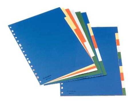 Esselte Separadores 10 Posiciones A4 Pp Colores Con Carátula Índice Cartón Blanco / Negro