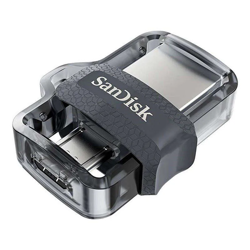 Sandisk Ultra Dual Drive M3.0 Memoria Usb 3.0 Y Micro Usb 64Gb - Hasta 150Mb/S De Lectura - Color Transparente/Negro (Pendrive)