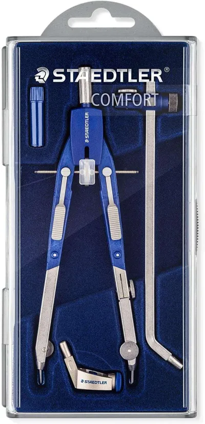 Staedtler Mars 552 02 Compás de Precisión con Patas Articuladas y Ajuste Rápido