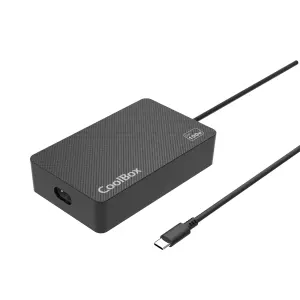 Coolbox Cargador USB-C GAN 100W PD 3.0 Protección Circuito Color Negro