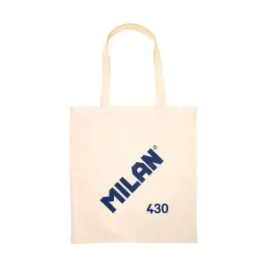 Milan Coleccion 430 Tote Bag Bolsa de Tela - Tamaño  50x38x41cm - Asa Larga 27cm - Tejido 'ripstop' - Color Beige