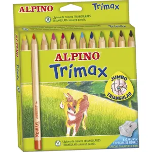 Alpino Lápices De Colores Trimax 177mm + Sacapuntas Estuche 12 Unidades