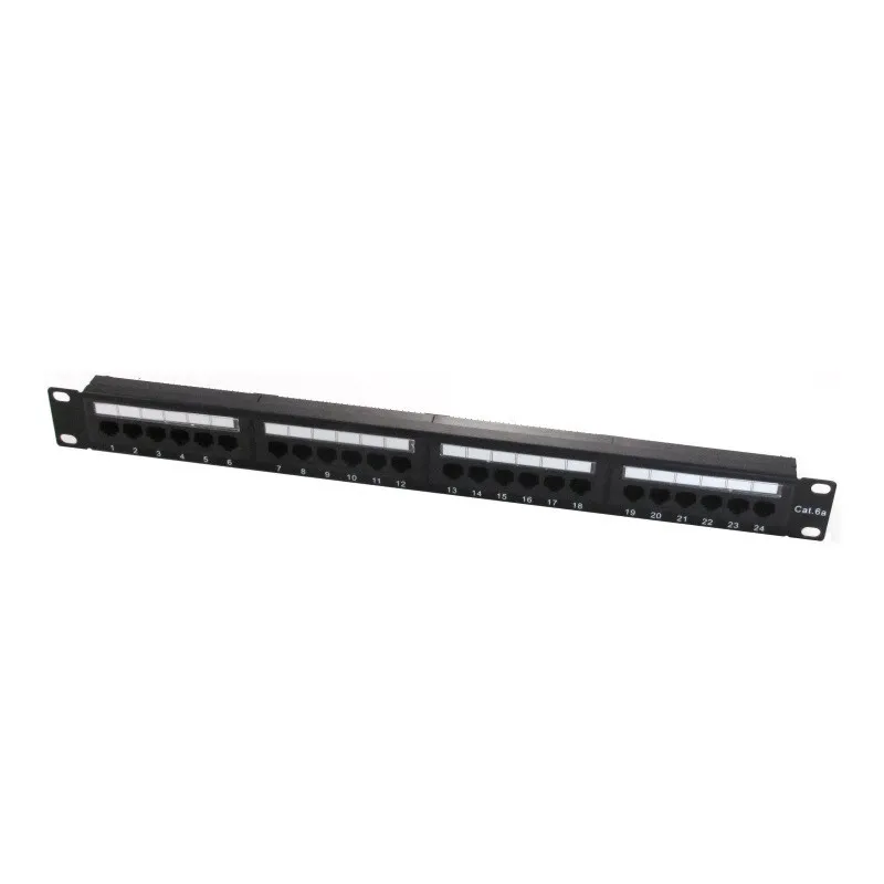 WP Patch Panel de 24 Puertos RJ45 CAT6A UTP - 1U IDC - Color Negro