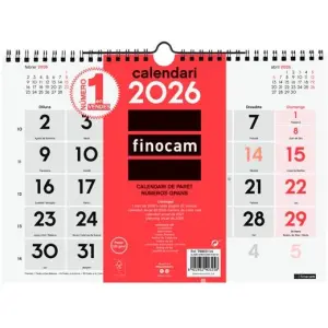 Finocam Calendario De Pared Números Grandes M-300X210mm Catalán 2026