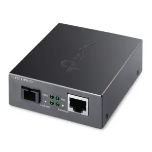 TP-LINK FC111PB-20 Convertidor de Fibra Single-Mode SC WDM Bidireccional RJ45 PoE 100Mbps