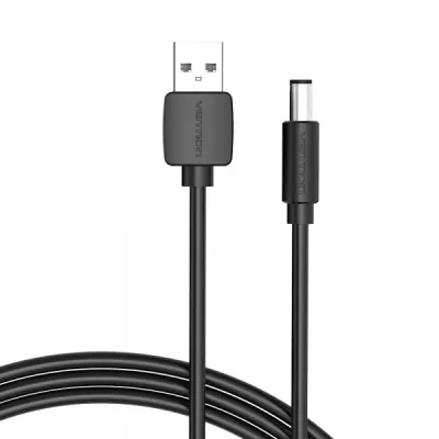 Vention Cable Alimentación USB-A Macho a DC 5.5mm 1.5m Negro