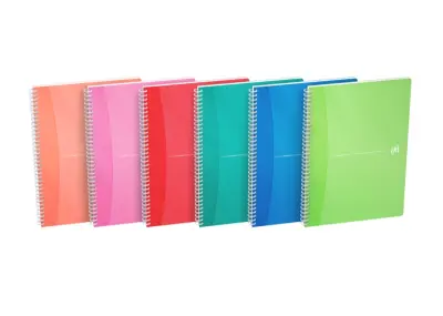 Oxford Cuaderno Espiral A4 5x5 90 Hojas Tapa Plástica Colores Surtidos