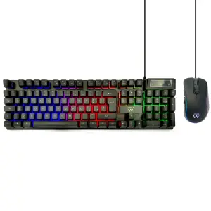 Ewent Teclado y Ratón Gaming RGB QWERTY IT 3600dpi 12 Teclas Multimedia 1.5m Negro