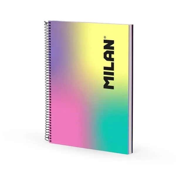 Milan Cuaderno Espiral A4 90H 120g Cuadrícula 5x5 Tapa Dura Colección Sunset
