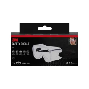 3M Gafas de Seguridad con Ventilación Indirecta, Lente Incolora y Protección UV