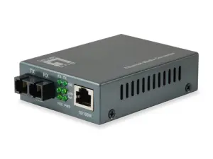 CONVERTIDOR FIBRA LEVEL ONE FVT-1104 RJ45 ETHERNET A FIBRA MONOMODO SC 60KM