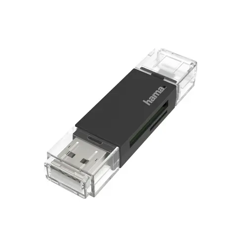 Hama Lector de Tarjetas USB-A Compatible con SD y MicroSD - Sistema OTG - Negro