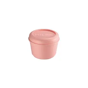 Milan Fiambrera Redonda 0.25L Rosa - Apta Microondas, Lavavajillas y Congelador