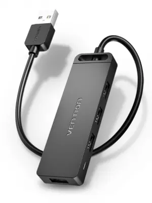 Vention HUB 4 en 1 USB 2.0 Macho a 4xUSB Hembra 0.15m Negro