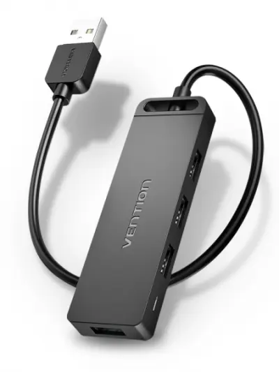 Vention HUB 4 en 1 USB 2.0 Macho a 4xUSB Hembra 0.15m Negro