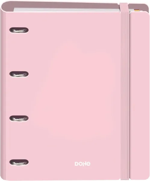 Dohe Carpeta Anillas Mixtas 4x35mm Recambio A4 100H 5x5mm 90gr 4 Separadores Rosa Pastel
