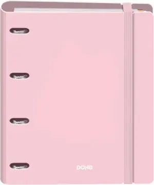 Dohe Carpeta Anillas Mixtas 4x35mm Recambio A4 100H 5x5mm 90gr 4 Separadores Rosa Pastel