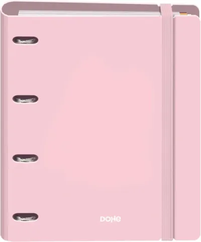Dohe Carpeta Anillas Mixtas 4x35mm Recambio A4 100H 5x5mm 90gr 4 Separadores Rosa Pastel