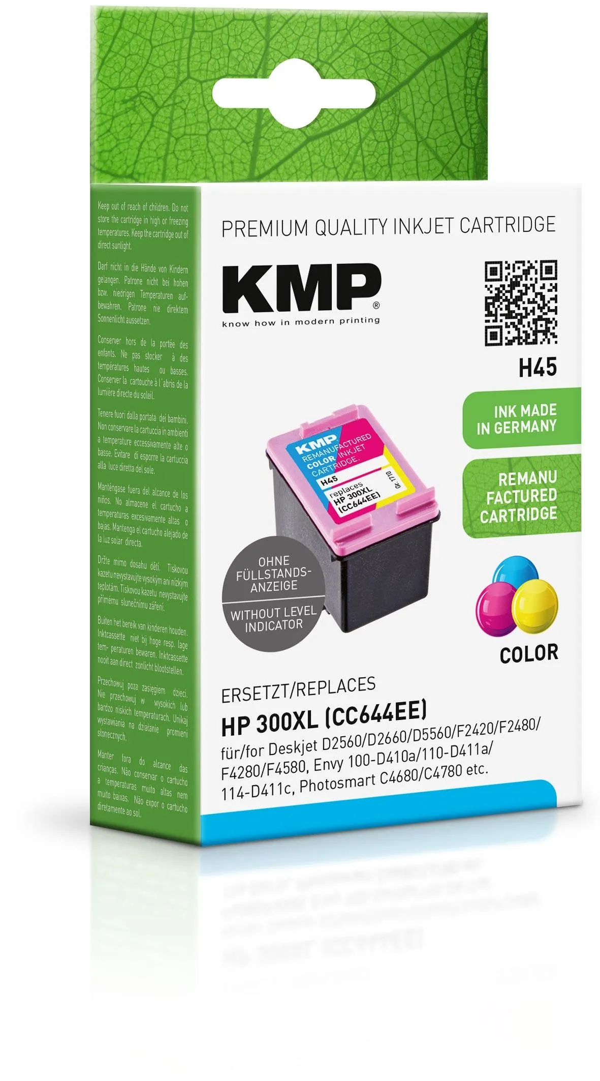 Tinta Kmp Pack 3 Colores  C M Y  Deskjet Serie D1600 D2560 Serie D550 Serie F2400 F2480 F4280 F4210 F4272 F4500 / Photosmart C4680 C4780 - Nº 300 Xl