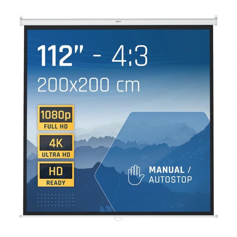 Iggual Pantalla Manual 1:1 112" 200X200 Cm