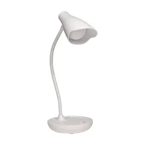 Unilux Lámpara de Escritorio LED Ukky - Diseño Moderno y Brazo Flexible - Color Blanco