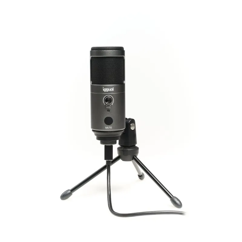 Iggual Micrófono Condensador Podcasting Pro Gris