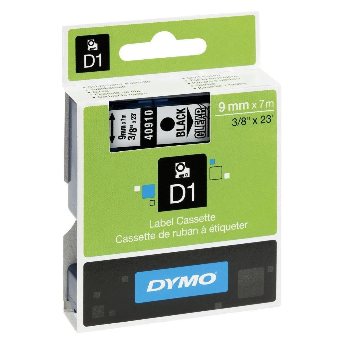 Dymo Cinta De Transferencia Termica D1 - Negro Sobre Transparente - 9Mmx7M - Poliester - Rotuladora Labelmanager