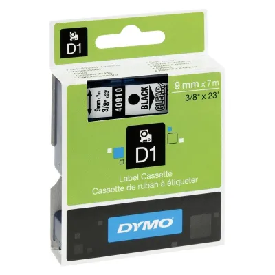 DYMO CINTA DE TRANSFERENCIA TERMICA D1 - NEGRO SOBRE TRANSPARENTE - 9MMX7M - POLIESTER - ROTULADORA LABELMANAGER